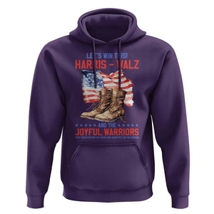 Harris Walz Hoodie Let's Win This And The Joyful Warriors American Flag TS11 Purple Print Your Wear