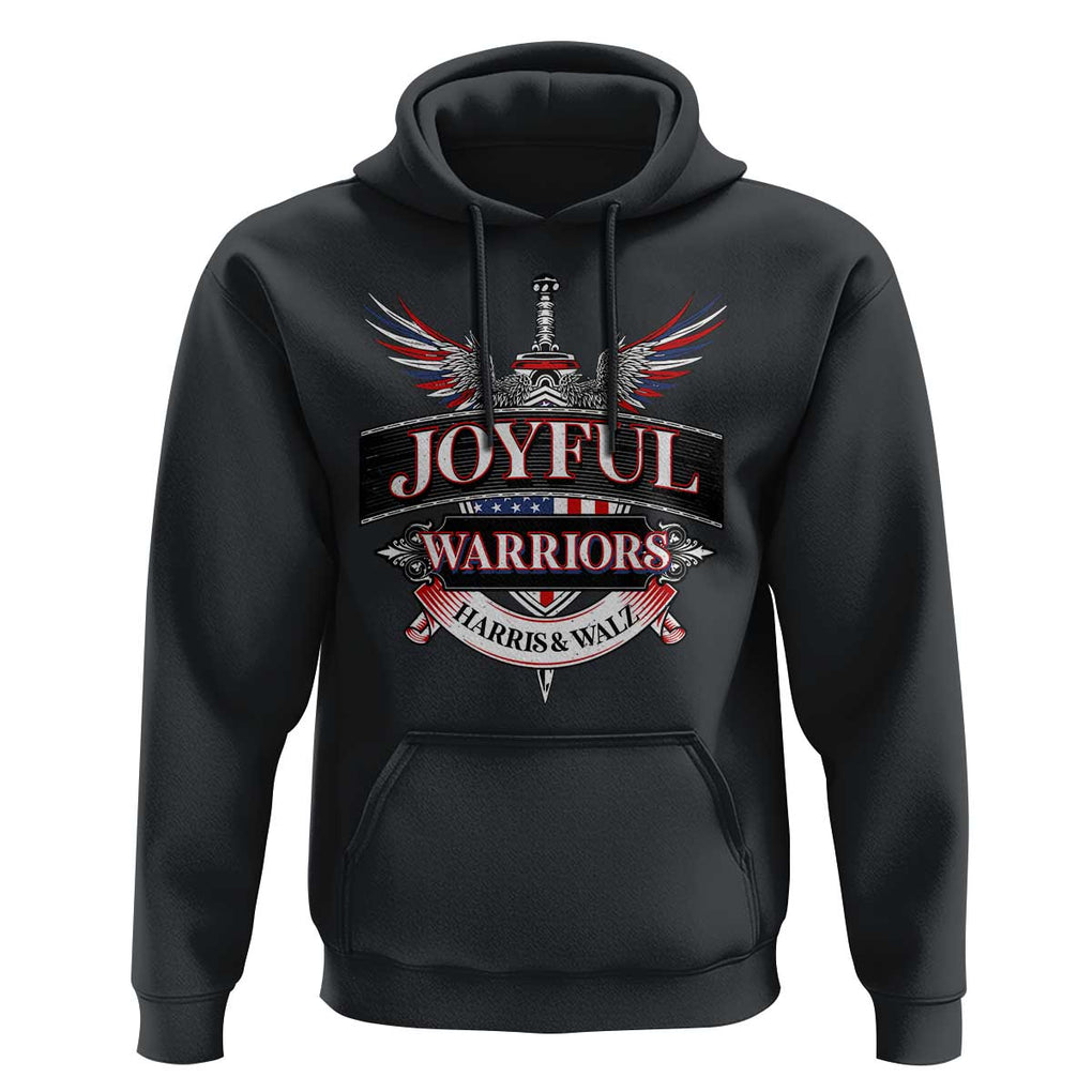 Harris Walz Hoodie Joyful Warriors Vintage Sword American Flag TS11 Black Print Your Wear