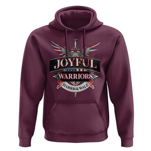 Harris Walz Hoodie Joyful Warriors Vintage Sword American Flag TS11 Maroon Print Your Wear