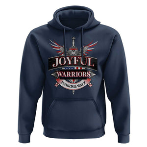 Harris Walz Hoodie Joyful Warriors Vintage Sword American Flag TS11 Navy Print Your Wear