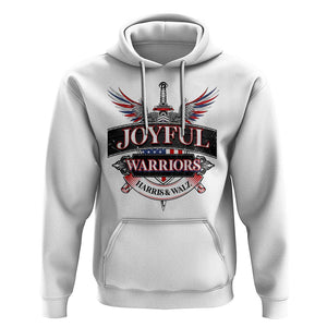 Harris Walz Hoodie Joyful Warriors Vintage Sword American Flag TS11 White Print Your Wear