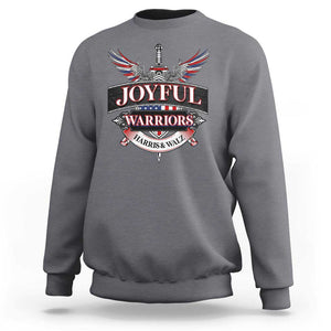 Harris Walz Sweatshirt Joyful Warriors Vintage Sword American Flag TS11 Charcoal Print Your Wear