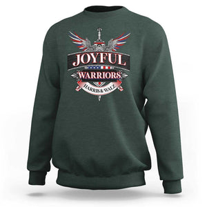 Harris Walz Sweatshirt Joyful Warriors Vintage Sword American Flag TS11 Dark Forest Green Print Your Wear