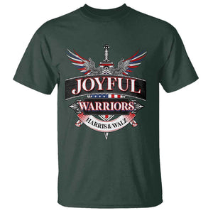 Harris Walz T Shirt Joyful Warriors Vintage Sword American Flag TS11 Dark Forest Green Print Your Wear