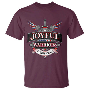 Harris Walz T Shirt Joyful Warriors Vintage Sword American Flag TS11 Maroon Print Your Wear