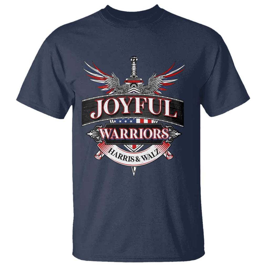Harris Walz T Shirt Joyful Warriors Vintage Sword American Flag TS11 Navy Print Your Wear