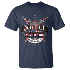 Harris Walz T Shirt Joyful Warriors Vintage Sword American Flag TS11 Navy Print Your Wear