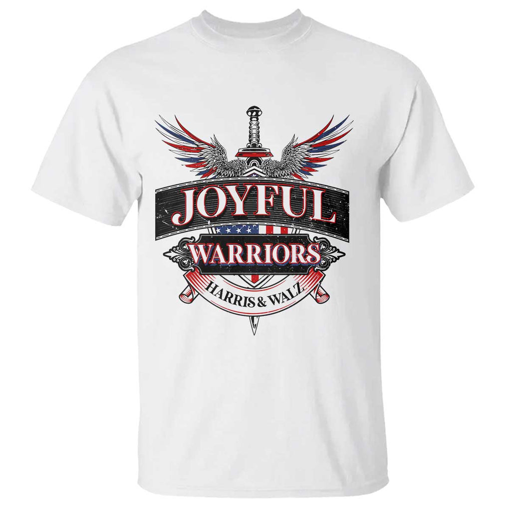 Harris Walz T Shirt Joyful Warriors Vintage Sword American Flag TS11 White Print Your Wear