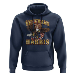 Veterans For Harris 2024 Hoodie Military Vintage Eagle Gun American Flag TS11 Navy Print Your Wear