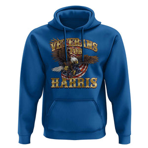 Veterans For Harris 2024 Hoodie Military Vintage Eagle Gun American Flag TS11 Royal Blue Print Your Wear