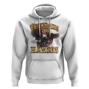 Veterans For Harris 2024 Hoodie Military Vintage Eagle Gun American Flag TS11 White Print Your Wear