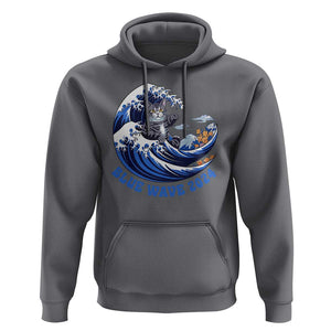 Funny Blue Wave 2024 Hoodie Vote Blue Presidential Elections Cat Tsunami Flowers TS11 Charcoal Print Your Wear