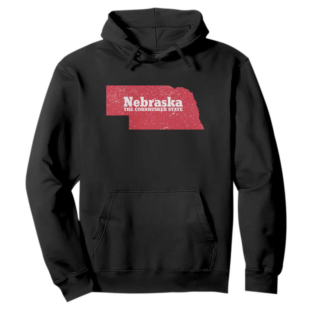 Nebraska The Cornhusker State Hoodie Distressed NE State Map