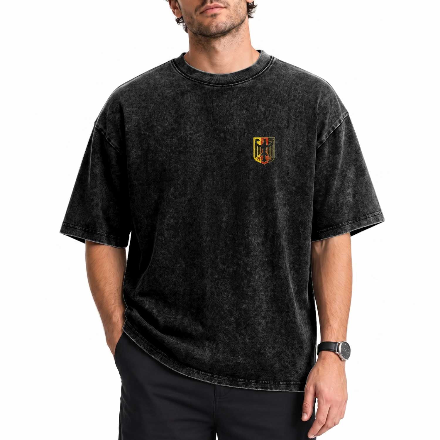 Deutschland German Pride Bundesadler Coat of Arms Crest Washed Cotton T-Shirt