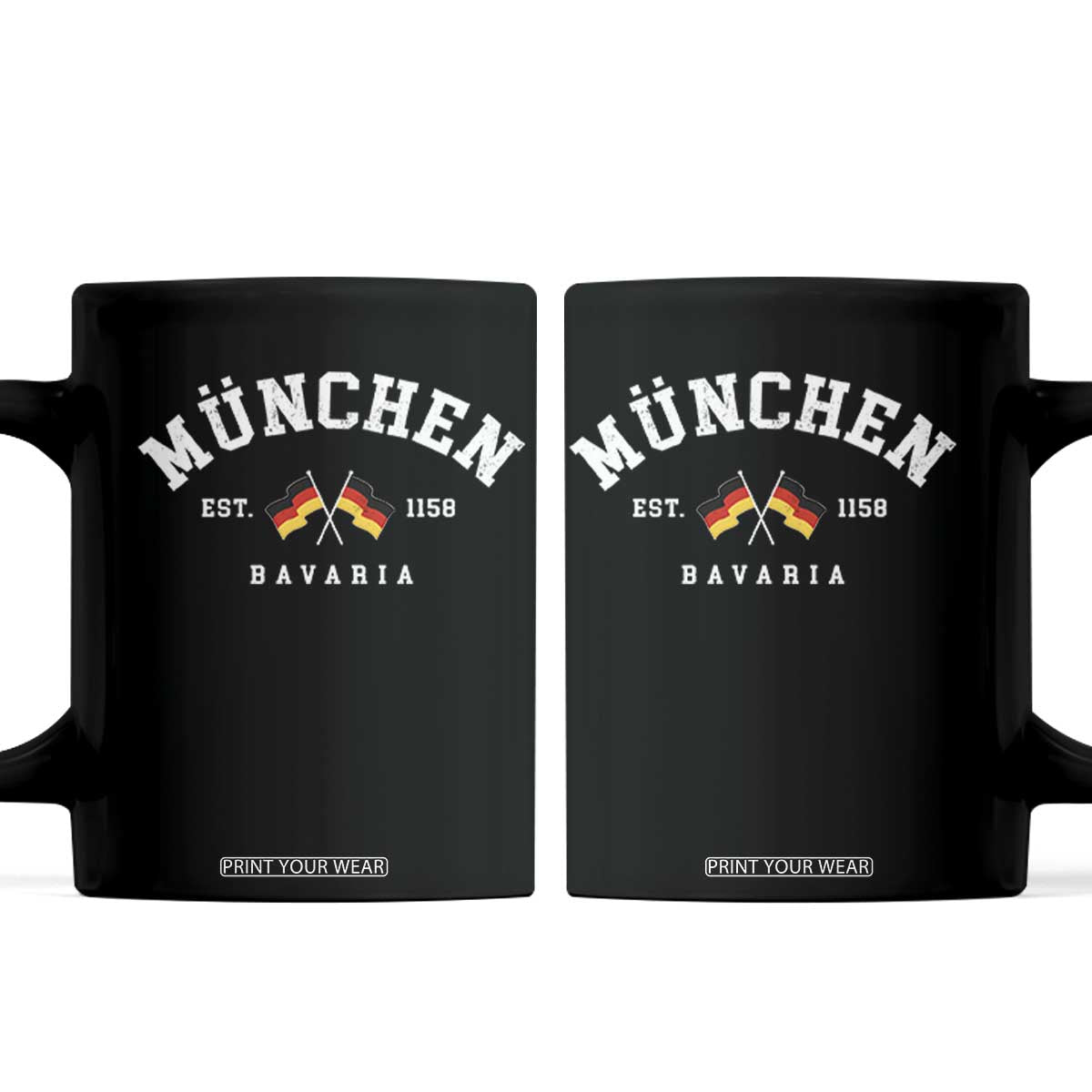 Munich City Bavaria Germany Est 1158 Coffee Mug Vintage German Flag TS11 Black Print Your Wear