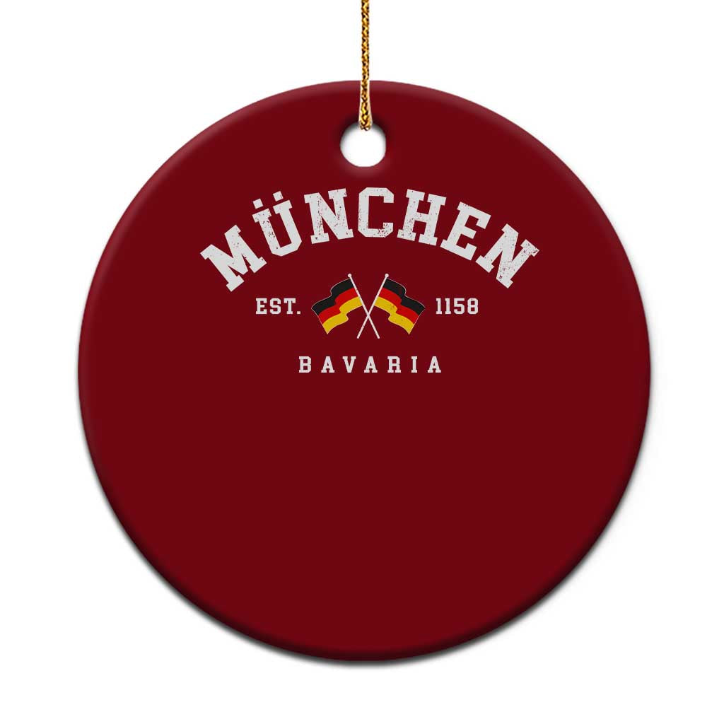 Munich City Bavaria Germany Est 1158 Ceramic Ornament Vintage German Flag TS11 1pc Red Print Your Wear