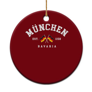 Munich City Bavaria Germany Est 1158 Ceramic Ornament Vintage German Flag TS11 1pc Red Print Your Wear