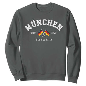 Munich City Bavaria Germany Est 1158 Sweatshirt Vintage German Flag TS11 Dark Heather Print Your Wear