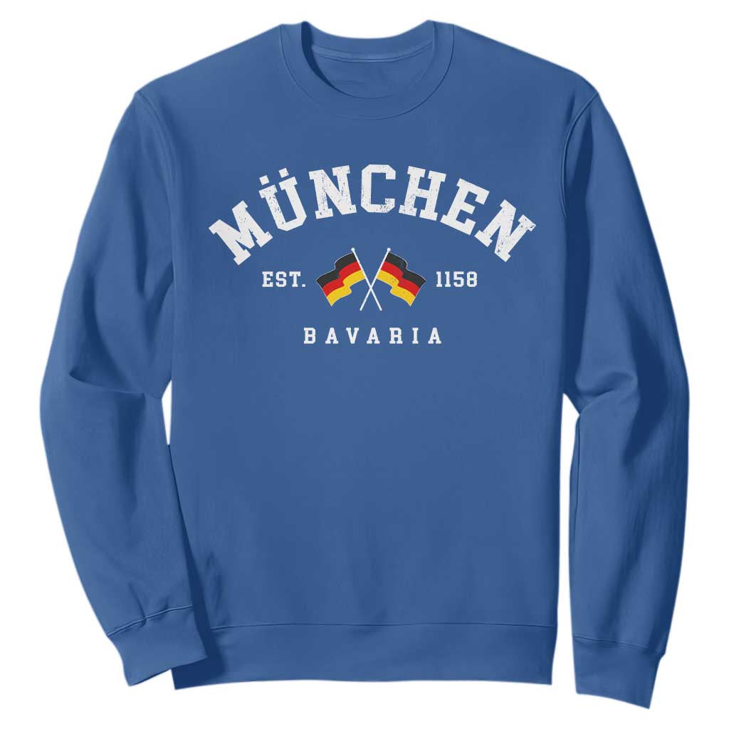 Munich City Bavaria Germany Est 1158 Sweatshirt Vintage German Flag TS11 Royal Blue Print Your Wear