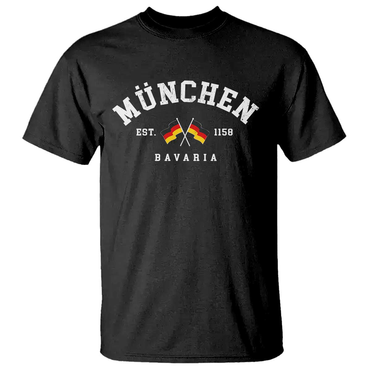 Munich City Bavaria Germany Est 1158 T Shirt Vintage German Flag TS11 Black Print Your Wear