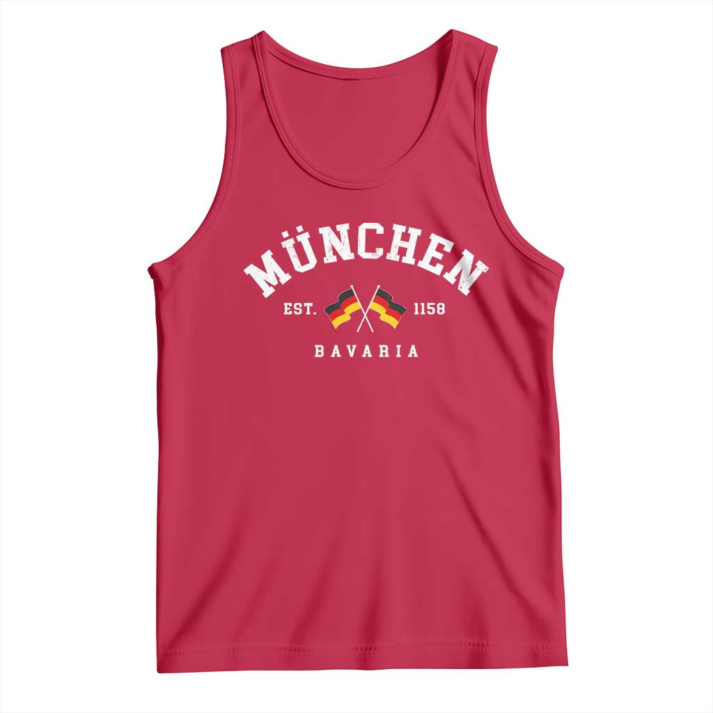 Munich City Bavaria Germany Est 1158 Tank Top Vintage German Flag TS11 Red Print Your Wear