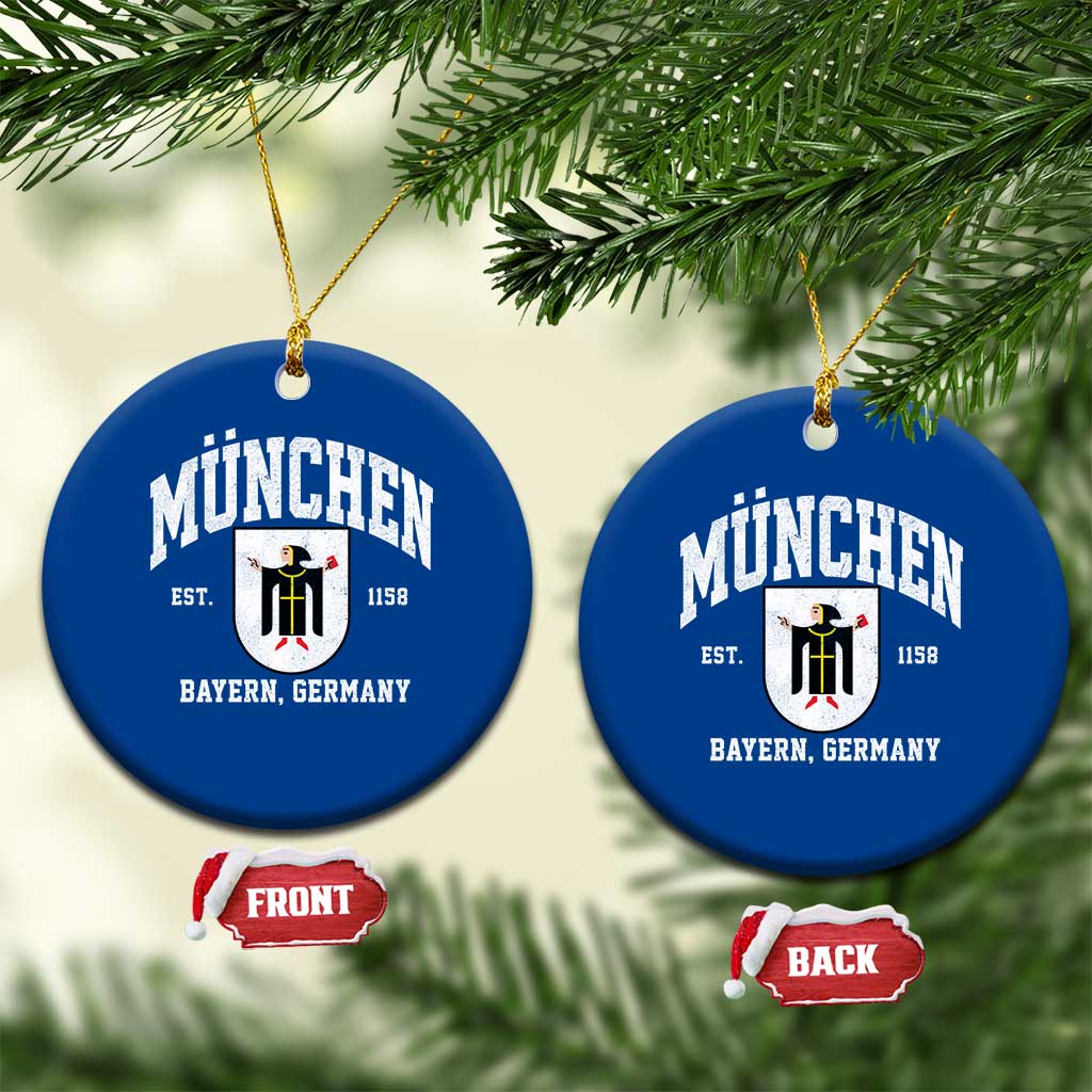 Munich Bayern Germany Est 1158 Ceramic Ornament Munchen Coat of Arms