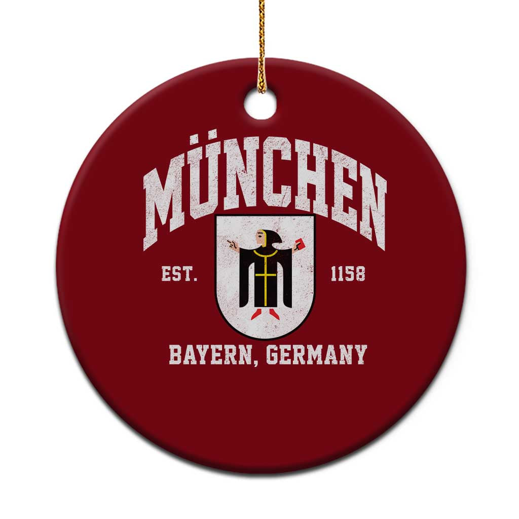 Munich Bayern Germany Est 1158 Ceramic Ornament Munchen Coat of Arms