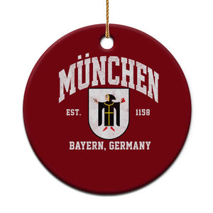 Munich Bayern Germany Est 1158 Ceramic Ornament Munchen Coat of Arms