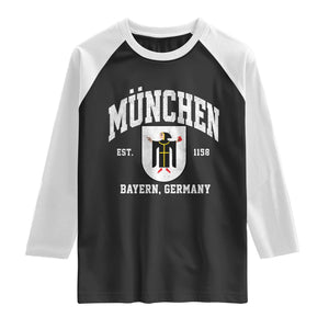 Munich Bayern Germany Est 1158 Raglan Shirt Munchen Coat of Arms