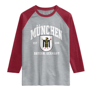 Munich Bayern Germany Est 1158 Raglan Shirt Munchen Coat of Arms