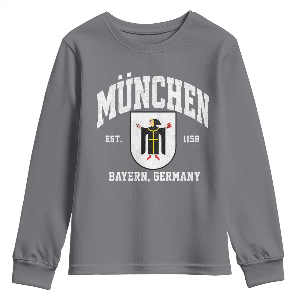 Munich Bayern Germany Est 1158 Youth Sweatshirt Munchen Coat of Arms