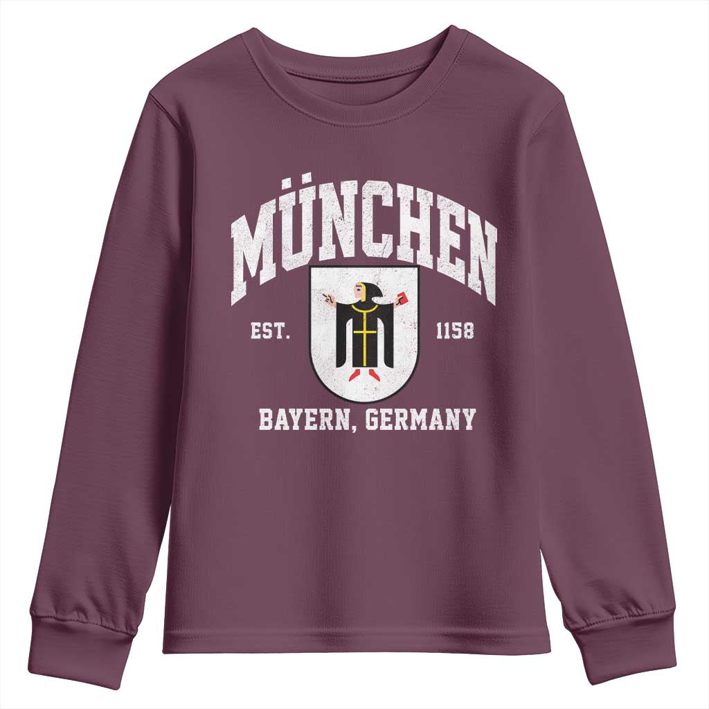 Munich Bayern Germany Est 1158 Youth Sweatshirt Munchen Coat of Arms