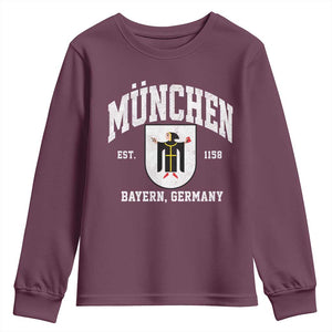 Munich Bayern Germany Est 1158 Youth Sweatshirt Munchen Coat of Arms