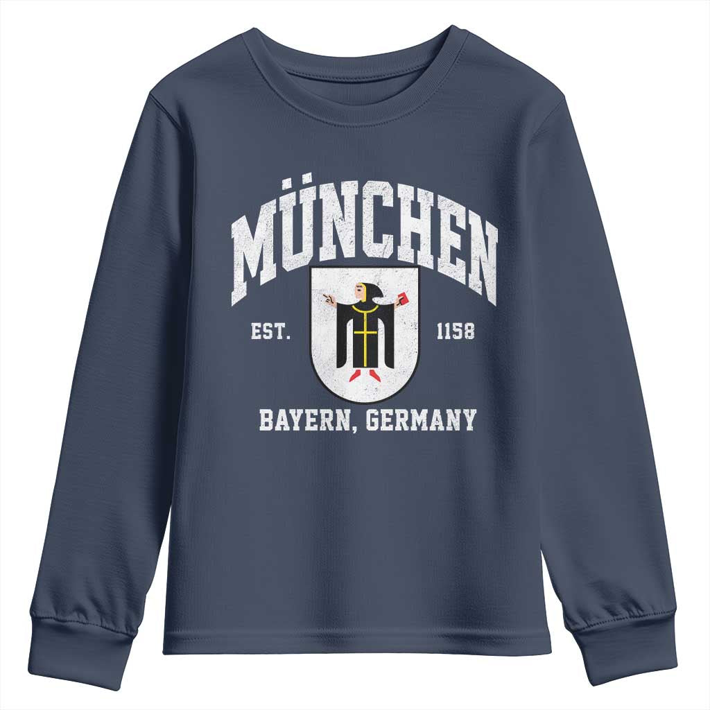 Munich Bayern Germany Est 1158 Youth Sweatshirt Munchen Coat of Arms