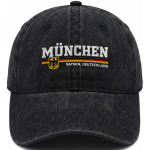 Munich Munchen Bayern Germany Washed Cotton Baseball Cap Bundesadler Coat of Arms