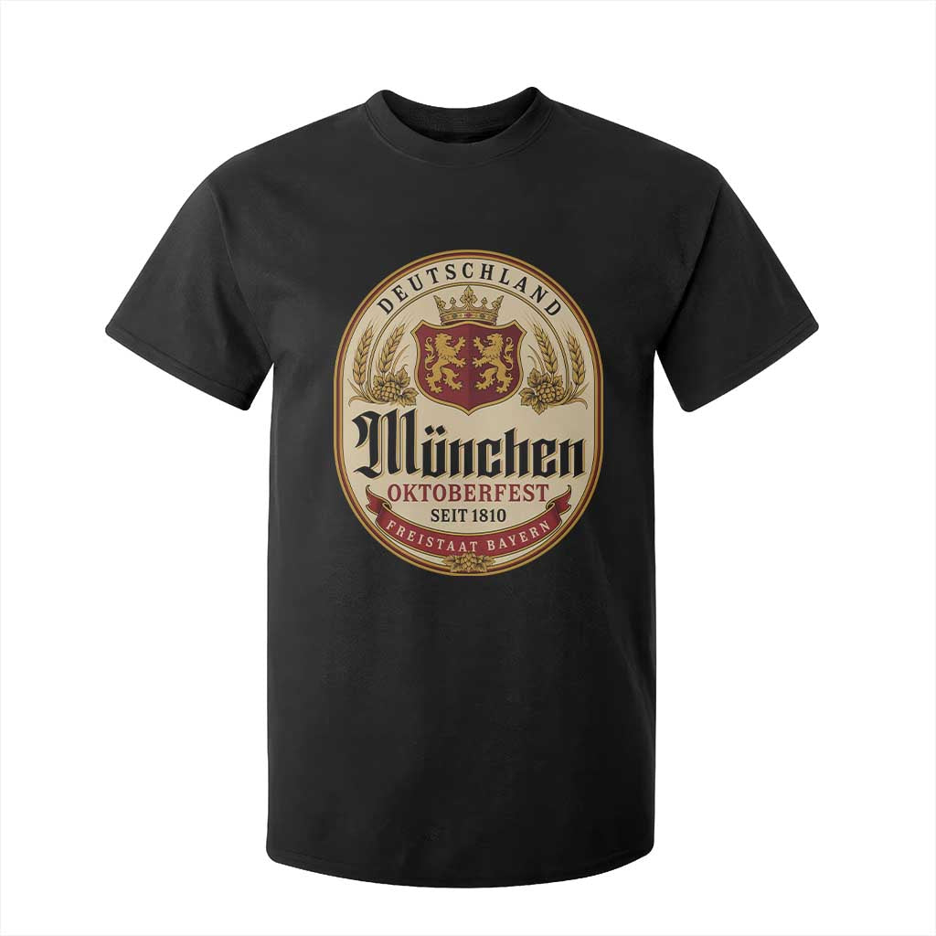 Oktoberfest Munchen Seit 1810 T Shirt For Kid Deutschland German Beer Label Bavarian Lion Shield TS11 Black Print Your Wear