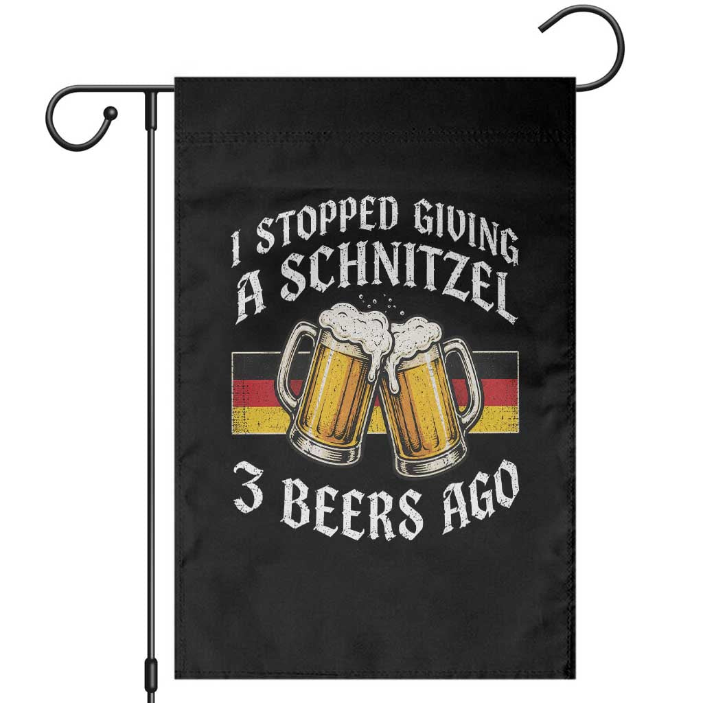 Funny Oktoberfest Beer Drinking Garden Flag I Stopped Giving A Schnitzel 3 Beers Ago TS11 Black Print Your Wear