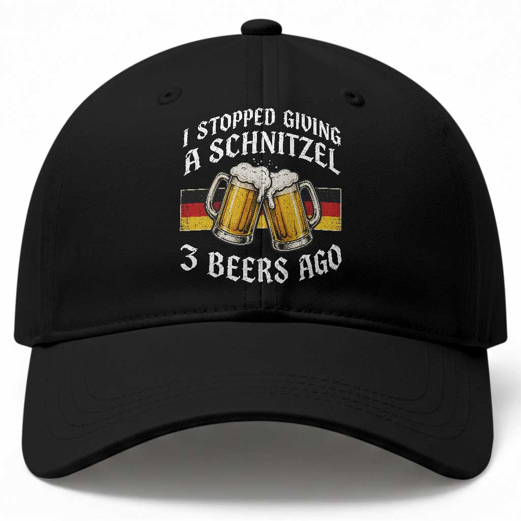 Funny Oktoberfest Beer Drinking Baseball Cap I Stopped Giving A Schnitzel 3 Beers Ago TS11 Print Your Wear