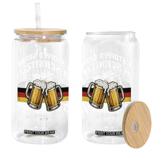 Funny Oktoberfest Beer Drinking Glass Can I Stopped Giving A Schnitzel 3 Beers Ago TS11 Print Your Wear