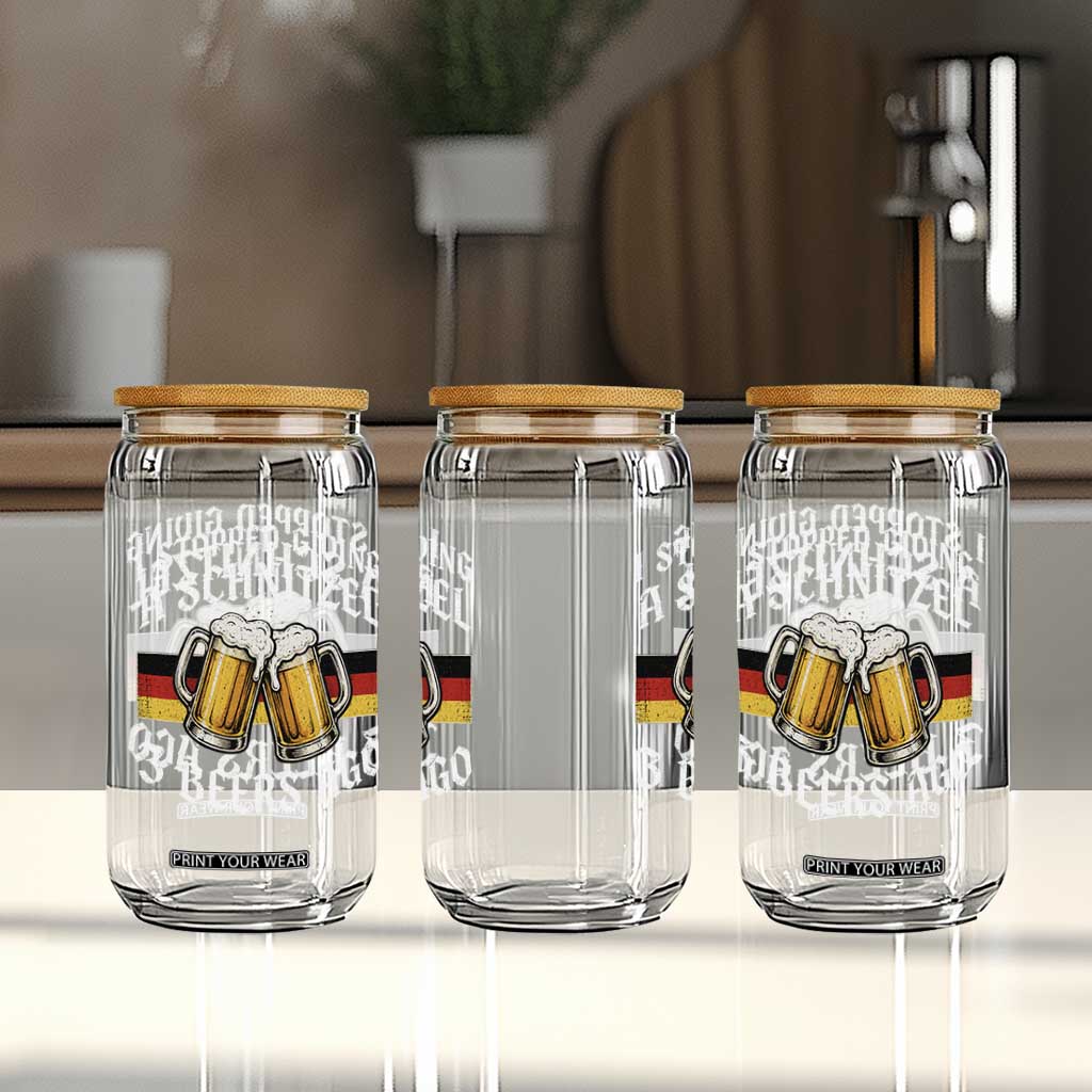 Funny Oktoberfest Beer Drinking Glass Can I Stopped Giving A Schnitzel 3 Beers Ago TS11 Print Your Wear