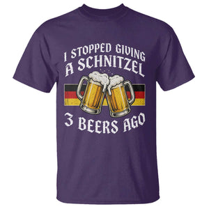 Funny Oktoberfest Beer Drinking T Shirt I Stopped Giving A Schnitzel 3 Beers Ago TS11 Purple Print Your Wear