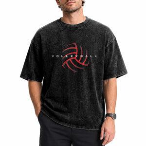 Plain Volleyball Seams Graphic Washed Cotton T-Shirt Volleyball Lover