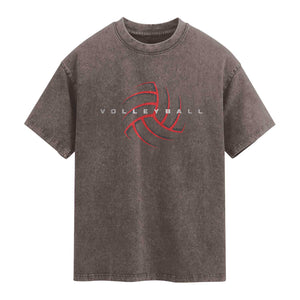 Plain Volleyball Seams Graphic Washed Cotton T-Shirt Volleyball Lover