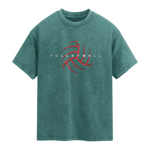 Plain Volleyball Seams Graphic Washed Cotton T-Shirt Volleyball Lover