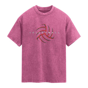 Plain Volleyball Seams Graphic Washed Cotton T-Shirt Volleyball Lover