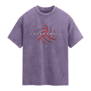 Plain Volleyball Seams Graphic Washed Cotton T-Shirt Volleyball Lover