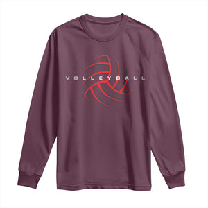 Plain Volleyball Seams Graphic Long Sleeve Shirt Volleyball Lover TS11 Maroon Print Your Wear