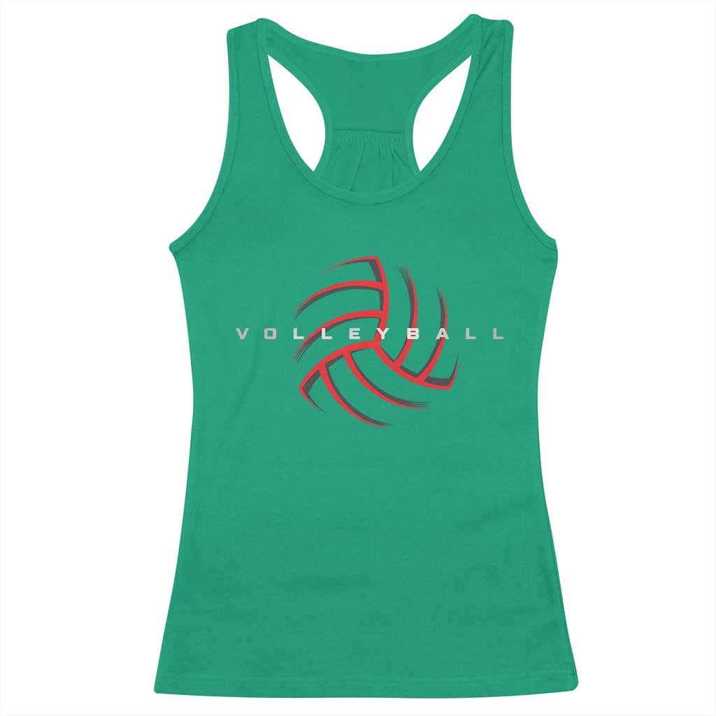Plain Volleyball Seams Graphic Racerback Tank Top Volleyball Lover TS11 Irish Green Print Your Wear