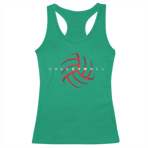 Plain Volleyball Seams Graphic Racerback Tank Top Volleyball Lover TS11 Irish Green Print Your Wear