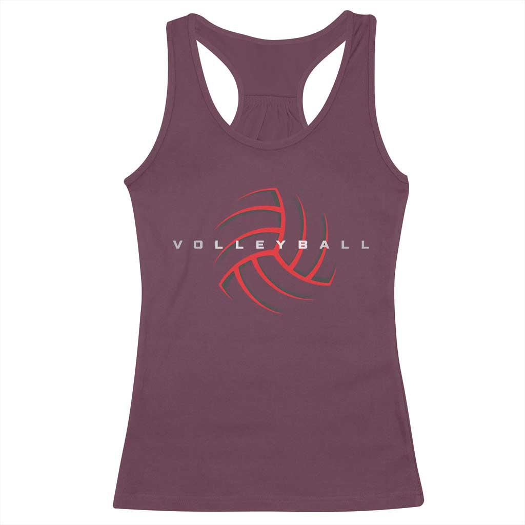 Plain Volleyball Seams Graphic Racerback Tank Top Volleyball Lover TS11 Maroon Print Your Wear